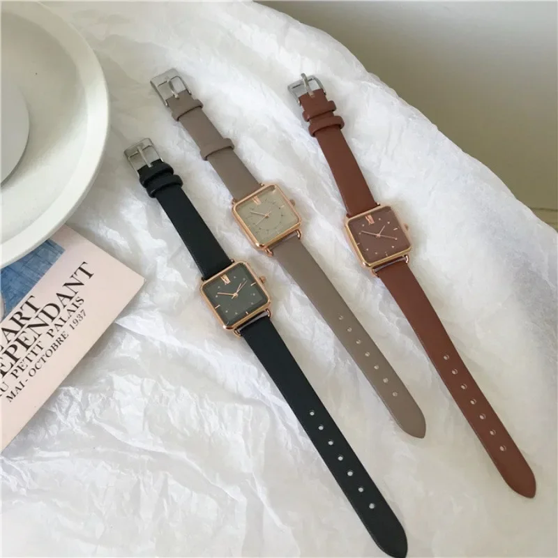 

Watch Women Leather Strap Sports Watch Fashion Casual Ladies Simple Temperament Bracelet Watch for Female Clock Reloj Para Mujer