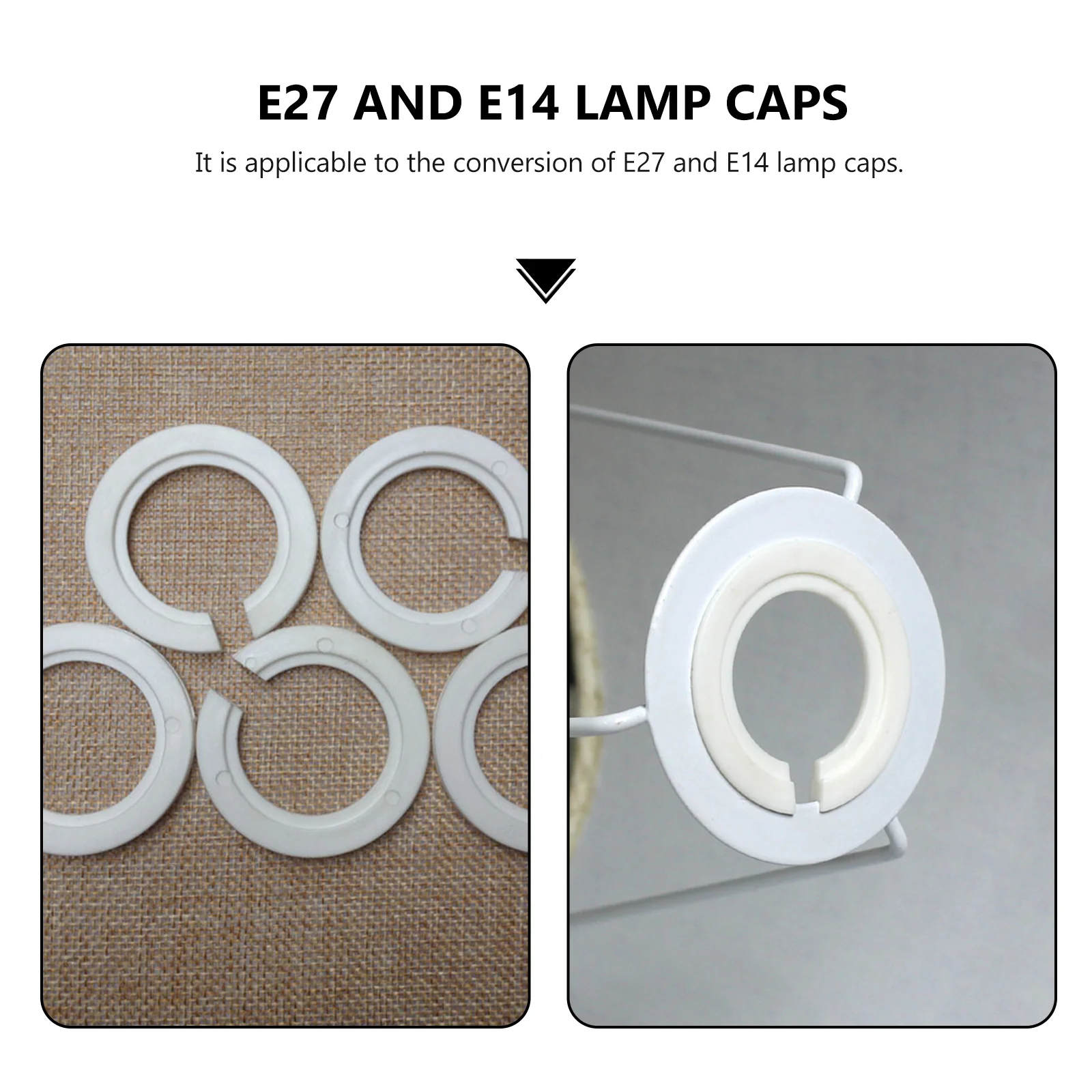 10 قطعة E27 دائم إلى E14 عاكس الضوء محولات البلاستيك الأبيض محول سهلة التركيب المنزل فندق مطعم ديكور غطاء مصباح حلقة