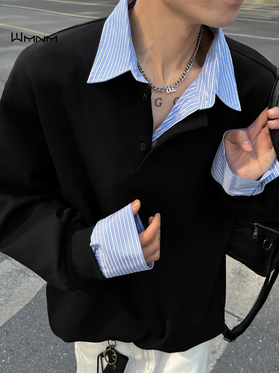 

Men's Casual Long Sve irt Collar Sweatirt Inner Wear Spring 2026 New Sle High Sensation irt Faion Urban Lei...