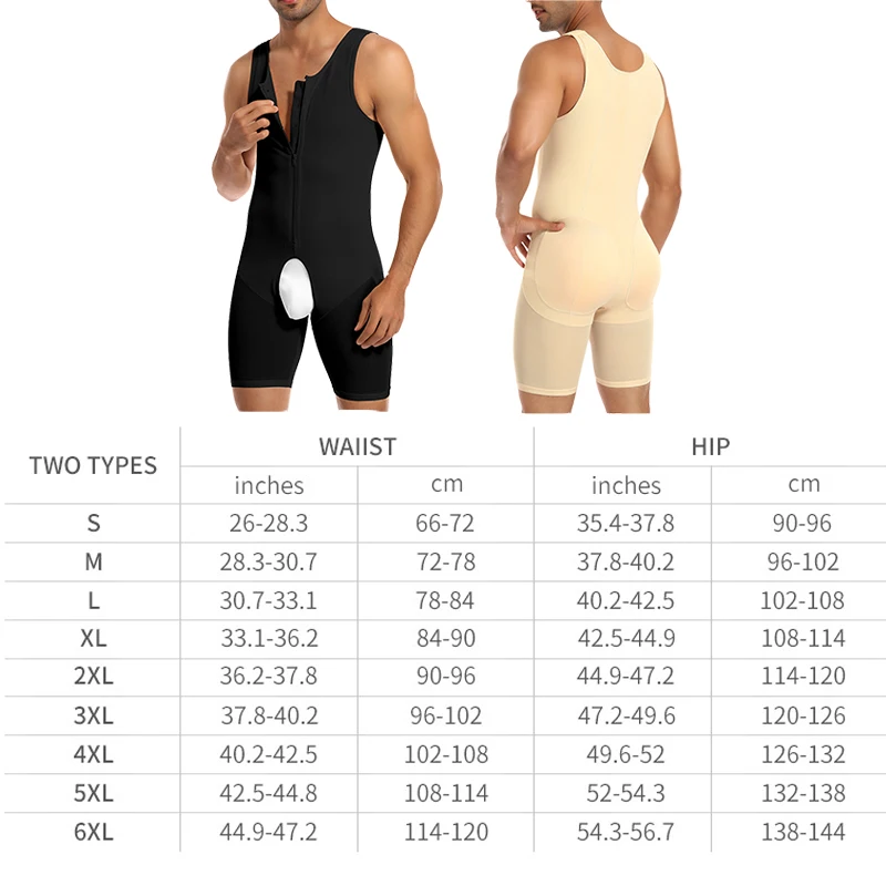 Mens Slimming Full Body Shaper with Butt Pad Compression Tummy Control Shapewear Open Crotch Male Corset Tight Shaping Underwear