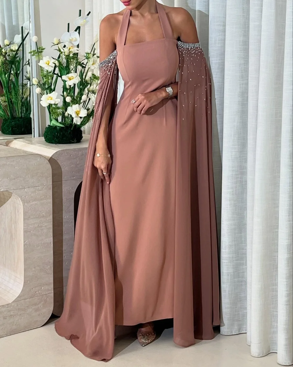 

Customized Sexy Sparkle Jersey Rhinestone Pleat A-line Off-the-shoulder Long Dresses Bespoke Occasion Dresses Sizes Available
