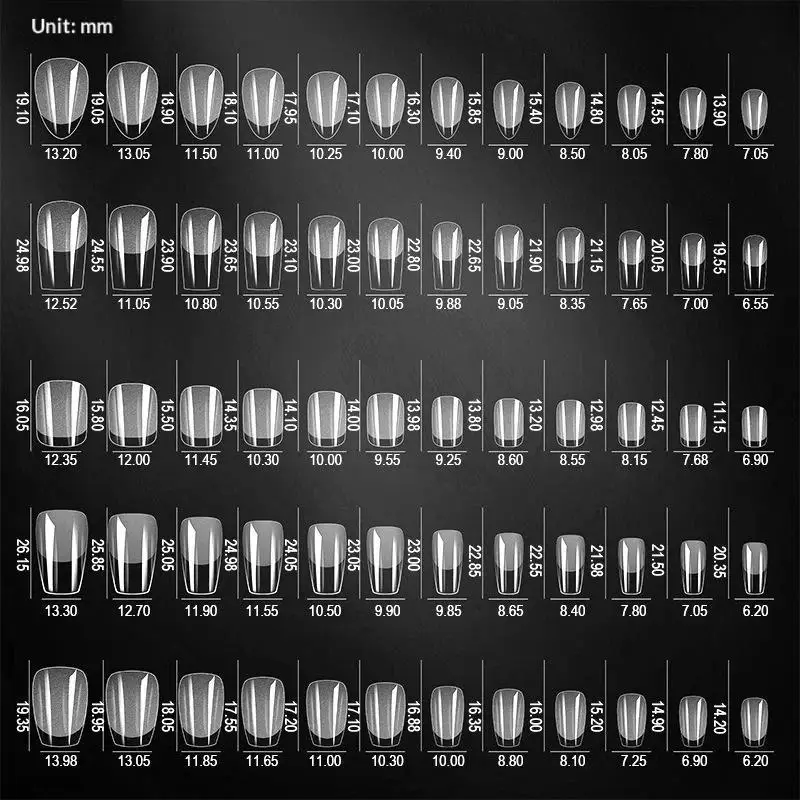 Ultra Thin Full Cover Press On Nail Tips 240Pcs Stiletto Almond Square for Comfortable Long Time Wear