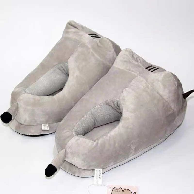 Pusheen الدهون القط الكرتون نعال قماش شامل القط أحذية قطنية المنزل دافئة وجميلة سحب مواء لمس الهدايا المحيطة #5