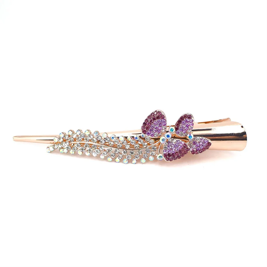 New Women Elegant Luxury Rhinestone Ponytail Duckbill Clamp Lady Sweet Bow Tie Hair Clips Headband Fashion Hair Accessories Gift