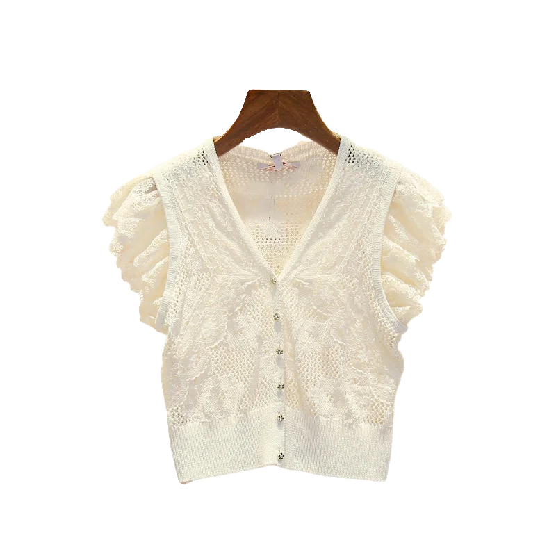 

Женский вязаный кардиган Ele с V-образным вырезом, модный топ для поездок на работу, облегающая футболка-четр све, цвет