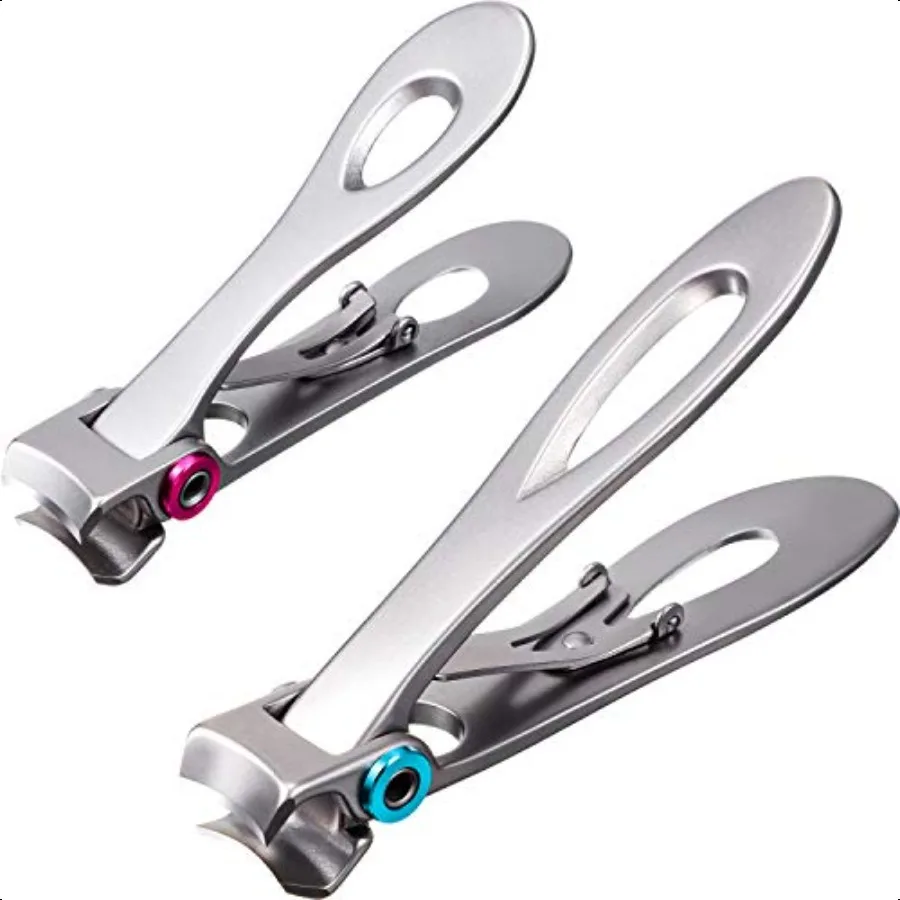 

2 Pieces Oversized Thick Nail Clippers for Thick Toenails or Tough Fingernails Oversized Stainl Steel Toenail Fingernail Clippe