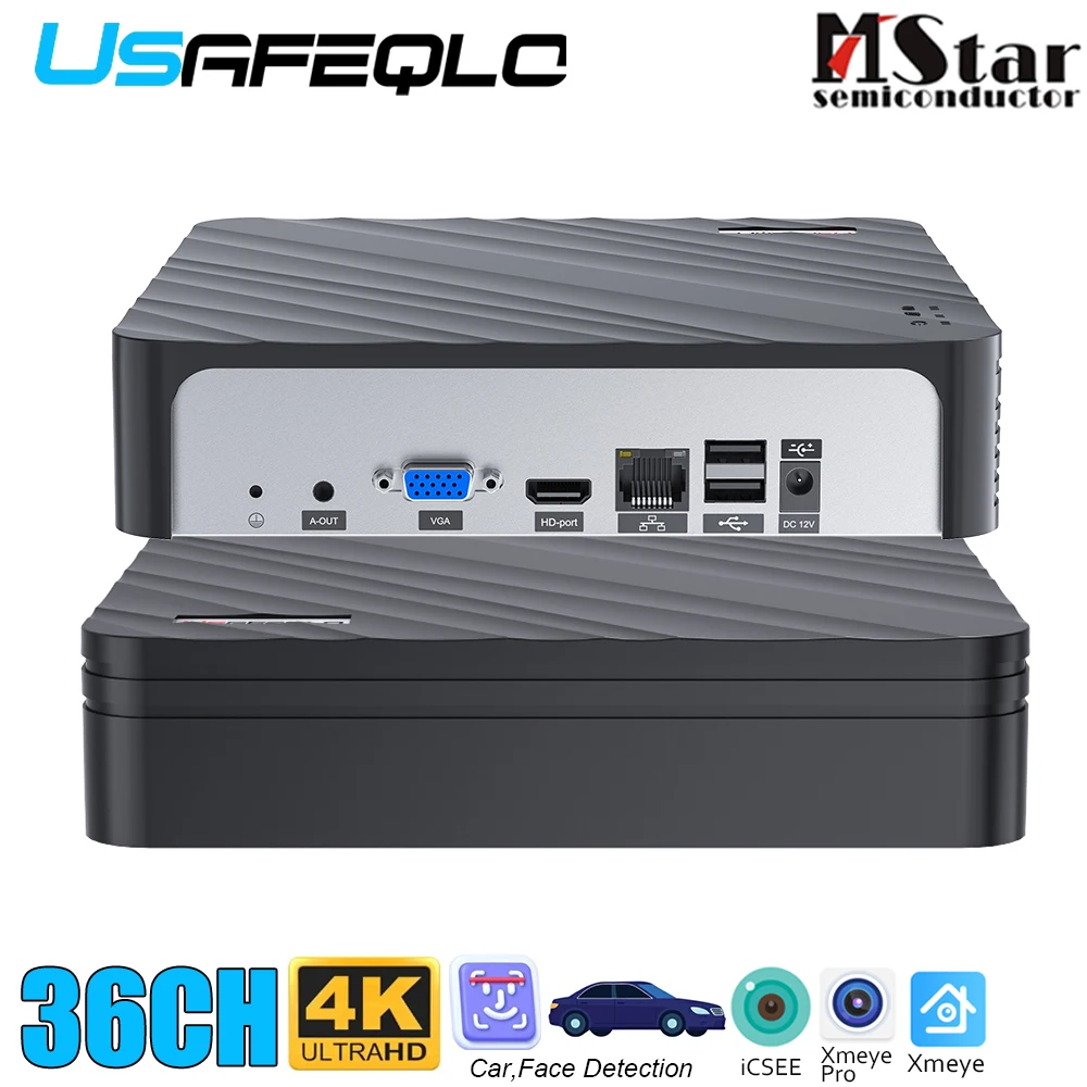 

36-Channel 4K NVR Work 8MP ONVIF Compatible IP Cameras Ultra HD Network CCTV Video Recorder Cloud P2P Remote Access Xmeye Pro