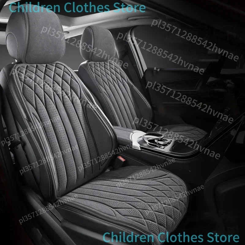 Coprisedile per auto traspirante lussuoso sedile per conducente in morbida pelle scamosciata cuscino protettivo antiscivolo supporto per sedile interno per auto quattro stagioni