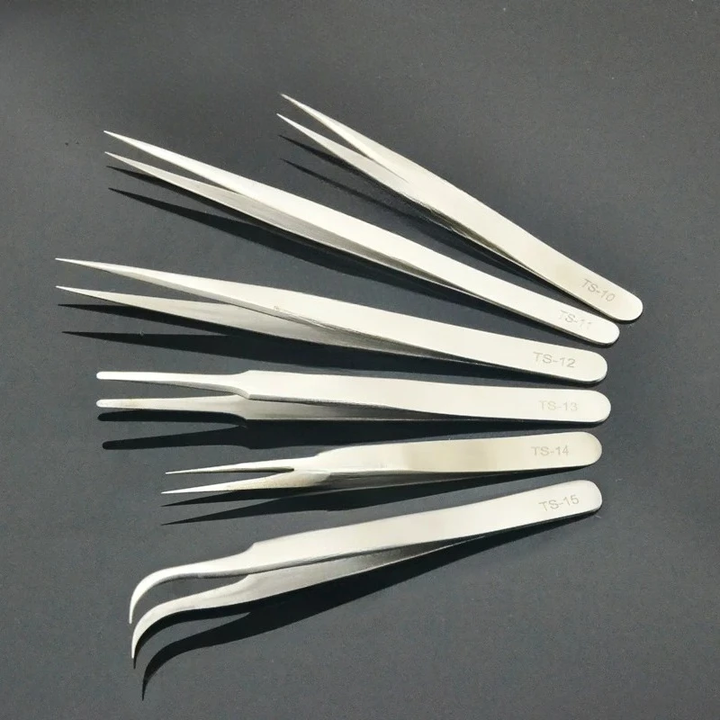 Pinzette per ciglia professionali Vetus Pinzette per occhi antistatiche in acciaio inossidabile per extension ciglia finte