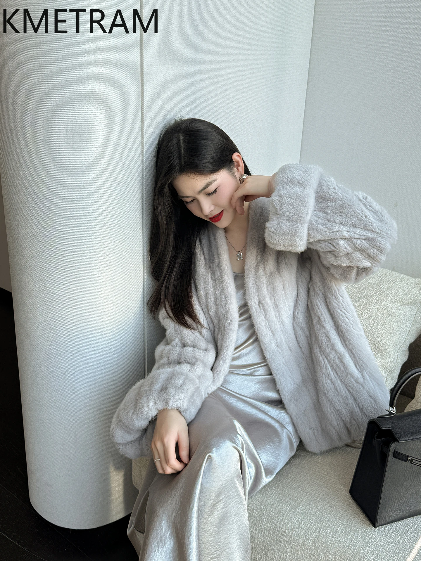 KMETRAM 100% abrigos de piel de visón de terciopelo mujer abrigo de piel auténtica de gama alta 2025 corto invierno elegante nuevo en prendas de vestir exteriores куртка зимня ж✪......