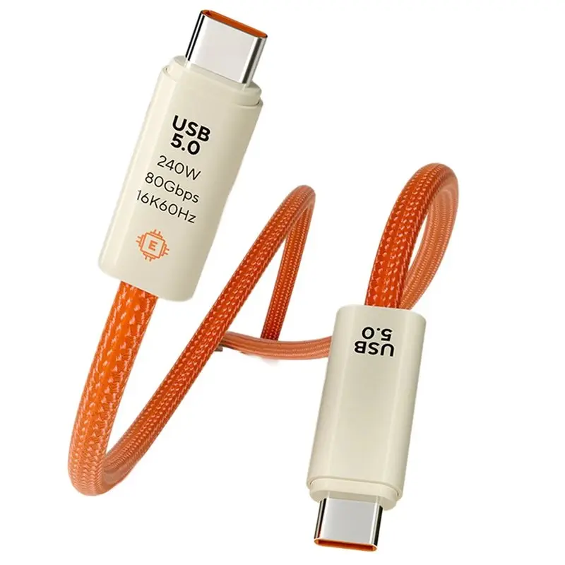 B27B USB 5.0 Fast Charging Cable 16K 60Hz+ 80Gbps+ PD 240W Type-C Data Cable Compatible For Thunderbolt 60Hz Projection 1M