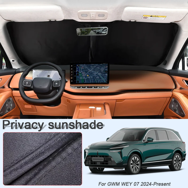 

Автомобильный черный солнцезащитный козырек для окон для GWM WEY 07 2024-Present, автоматический анти-УФ-тепляционный защитный чехол, аксессуар для интерьера