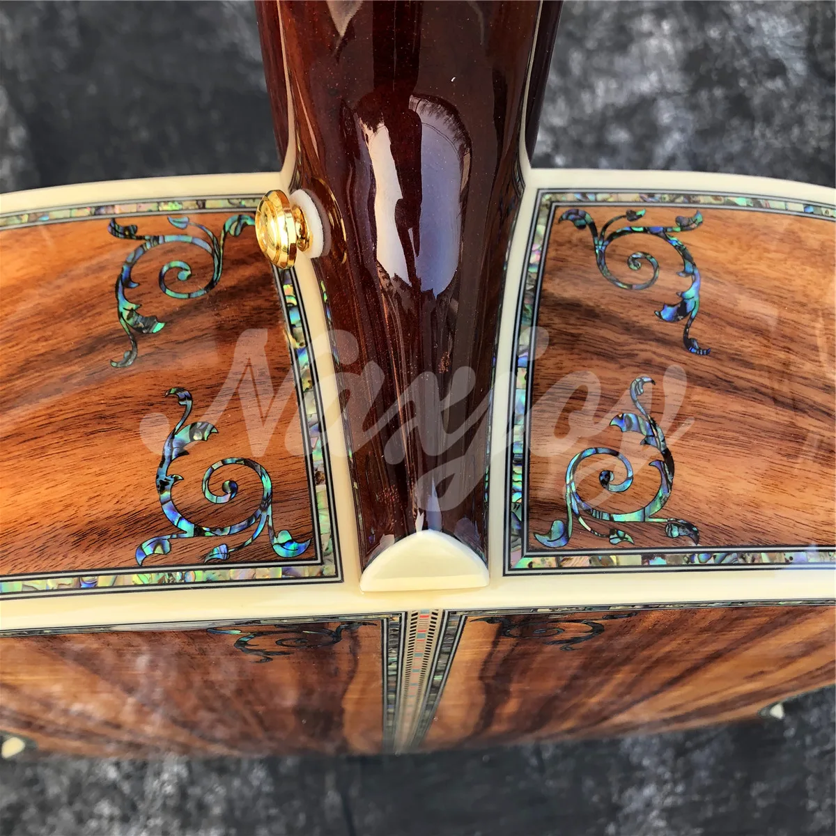 جيتار صوتي من خشب كوا بالكامل مقاس 41 بوصة D من النوع أذن البحر مرصع بالأبنوس جيتار صوتي كهربائي