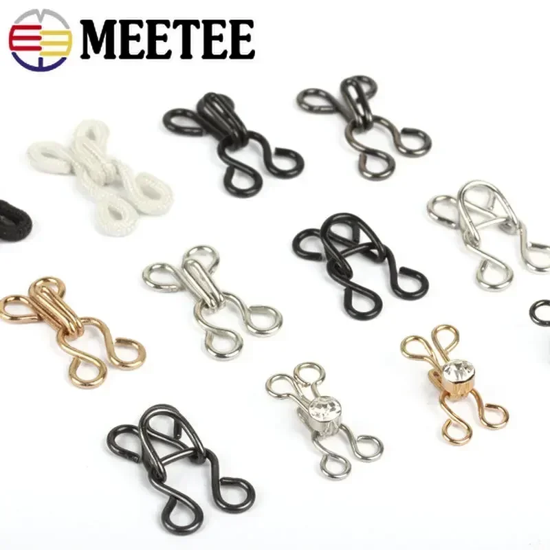 30/50Set Metal Invisible Garment Hook and Eye Clothes Trousers Adjust Buckle Underwear Bra Jeans Skirt Button Sewing Accessories