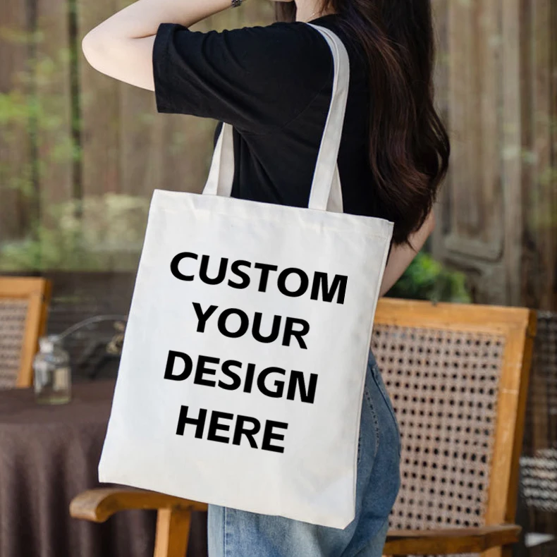 

DIY изготовленная на заказ пустая холщовая большая сумка-экологичная многоразовая сумка для покупок с печатью логотипа для рекламной оптовой упаковки