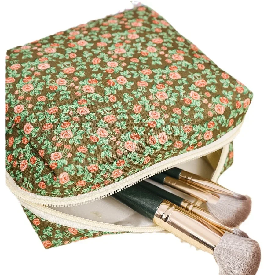 Floral Octagonal Makeup Bags Women Cosmetic Bag Large Capacity Travel Storage Bag Portable Toiletries Bag Makeup Pouch Organizer