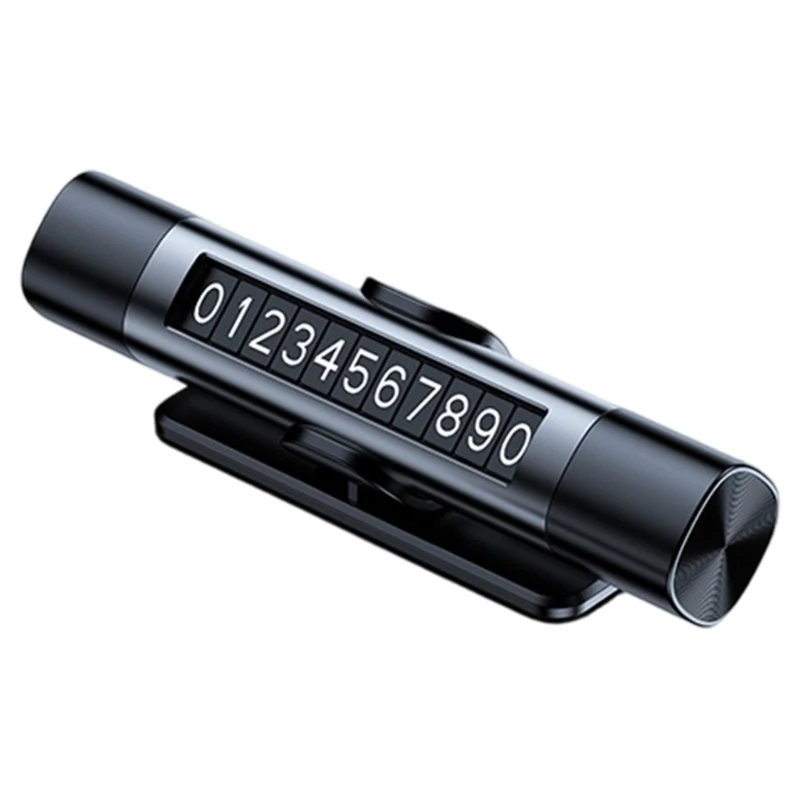 Window Breaker Seatbelt Cutter Parking Phone Number Display with Front-Facing Number Row, Black Metal, and ABS Car 896C