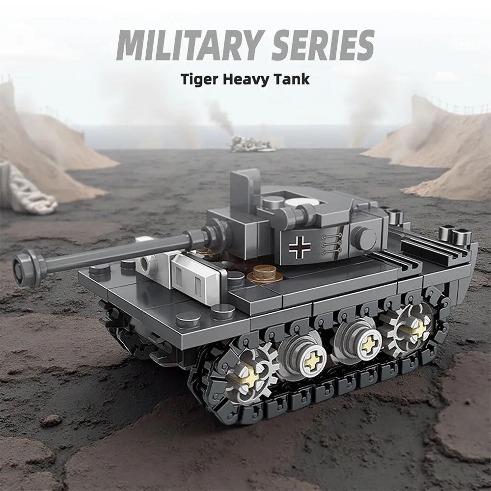 JKC7652 159PCS Tiger Typ Schwerer Panzer Militär Feld Landschaft Holz Installation Modell Montage Kit Historisches Display Geschenk