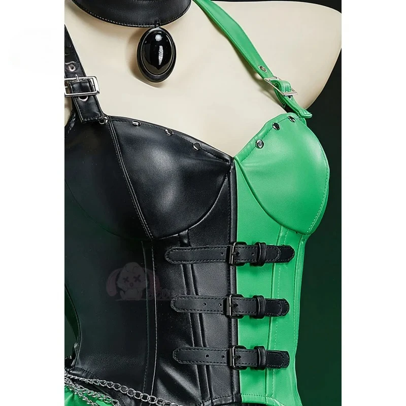 

Шиго Косплэй Ким аниме костюм Possible кожаный топ юбка ожерелье реквизит комплект Хэллоуин женская сексуальная фантазийная униформа Шиго