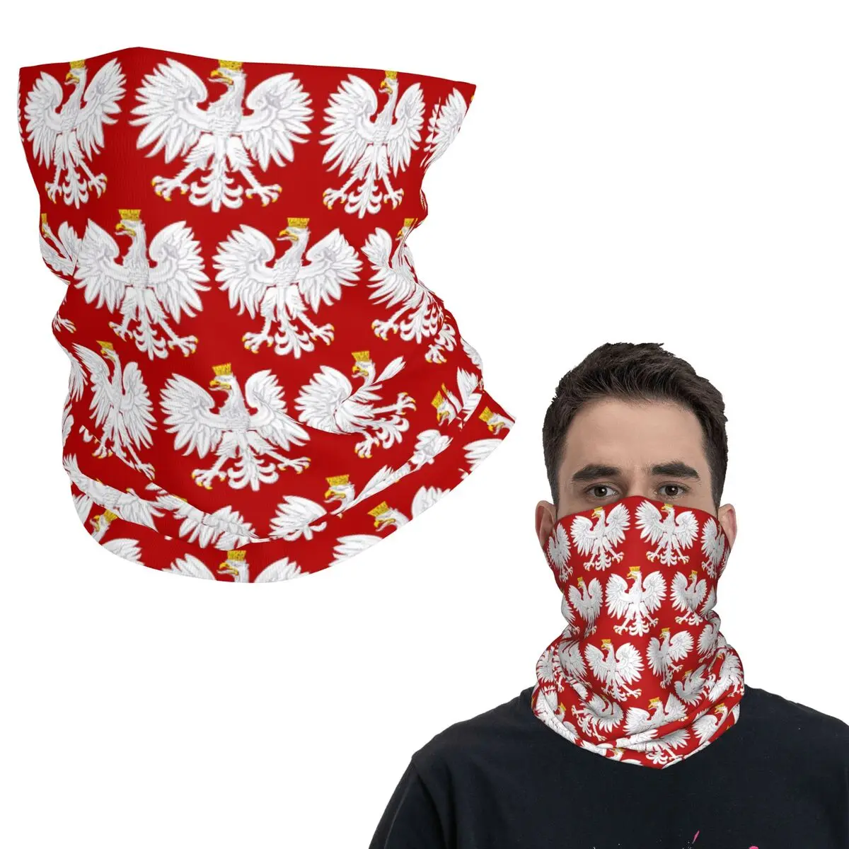 

Бандана с польским орлом и флагом Польши, гетры с принтом, шарф, многофункциональный велосипедный шарф, унисекс, для взрослых, зима