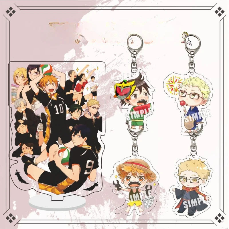 Shoyo Hinata Tobio Kageyama Kei Tsukishima Kotaro Bokuto Popular Anime Peripheral Transparent Acrylic Keychain Backpack Pendant