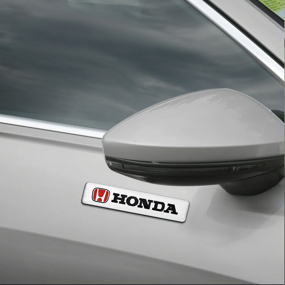 

1/2Pcs Aluminum Badge Car Body Fender Decoration Trunk Side Window Sticker For Honda Fit Civic CRV City Jazz Accord CR-Z VTEC