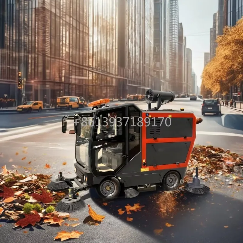 Ride-On Street Sweeper Outdoor Driving Large Industrial Commercial Electric Cleaning Equipment Road Sweeper
