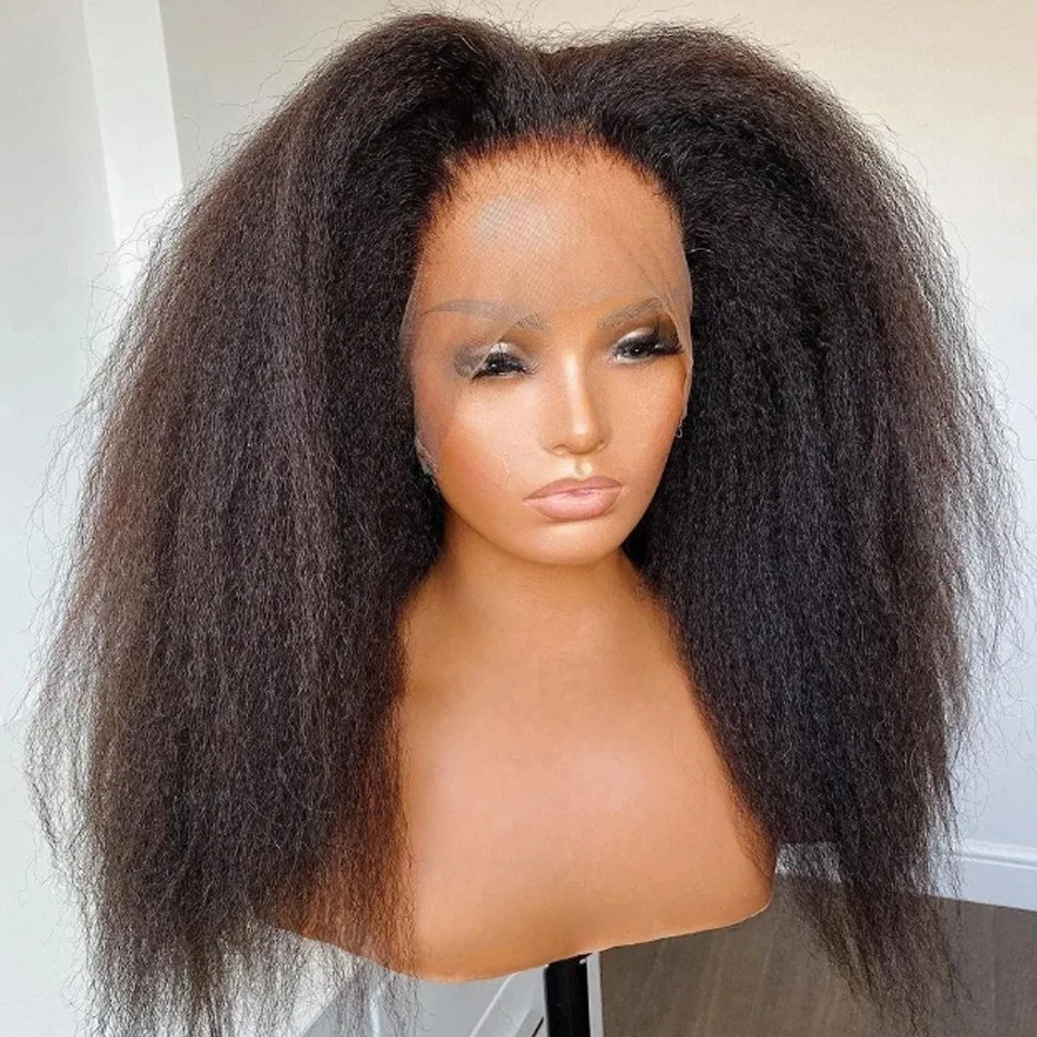 

Kinky Straight 13x6 HD Lace Front Human Hair 40 Inch Wigs For Women Brazilian 200% Density Kinky Straight 13x6 Lace Frontal Wigs