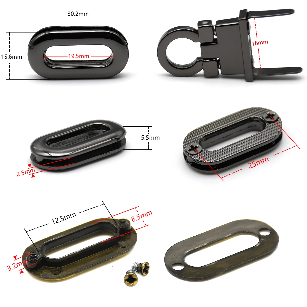 ล็อคกระเป๋ารูปไข่พับล็อค Push - Leatherwork Hardware บทวิจารณ์และราคา