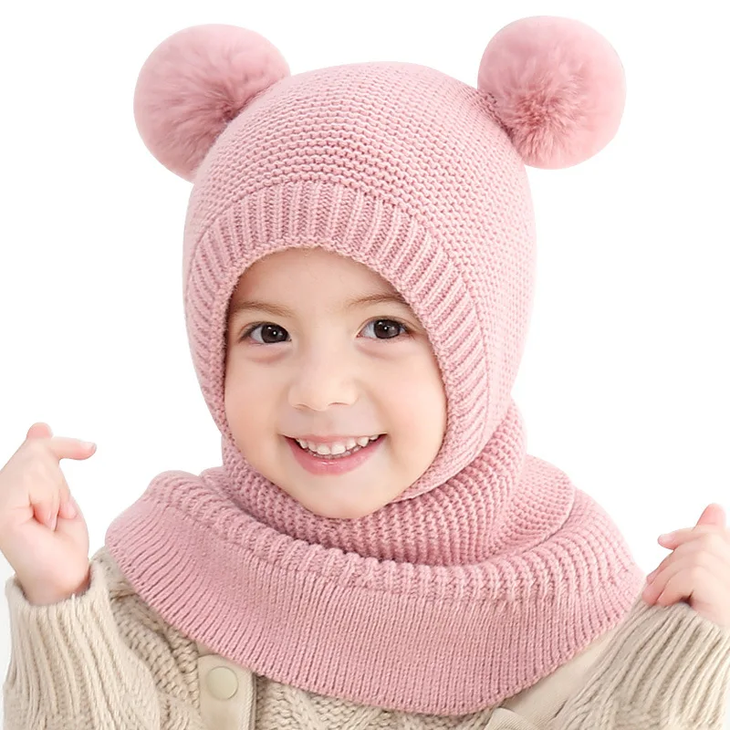 2-6 Years Old Boy Girl Winter Hat, Kids Earflap BONNET with Scarf, Toddler Fleece Beanie Cap Balaclava