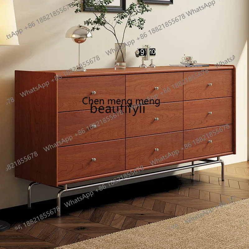 

X Medieval solid wood, retro living room six-bucket cabinet against the wall storage cabinet cherry wood, side cabinet