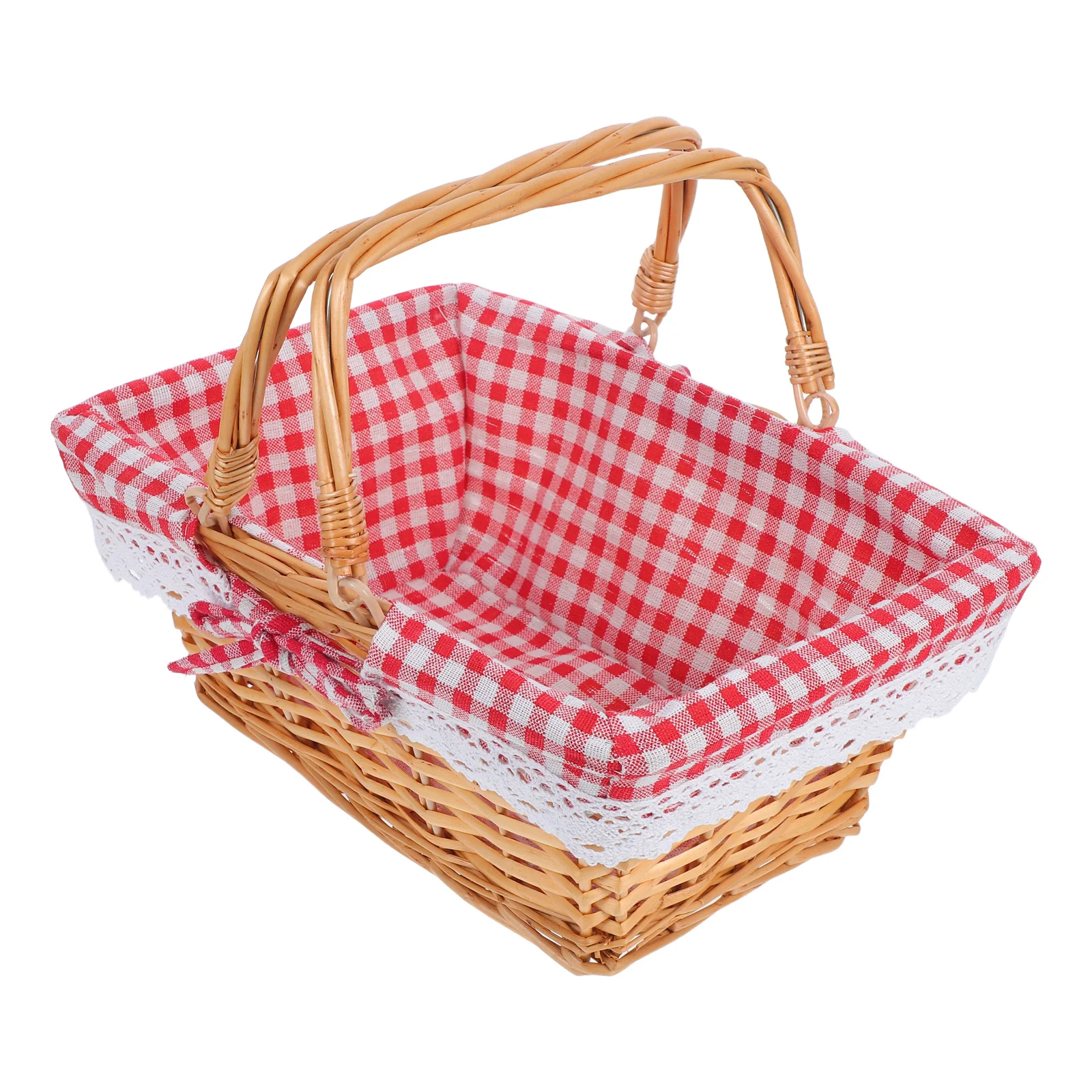 

Natural Wicker Bread Basket For Kitchen Counter Lightweight Rectangular Fruit Snacks Organizer Willow Woven Container Box