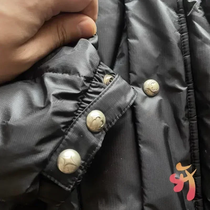 24ss Winter Thug Club Black Down Jacket Starry Moon Metal Logo Thick Warm Zipper Coats Casual Street  Men Women Jackets