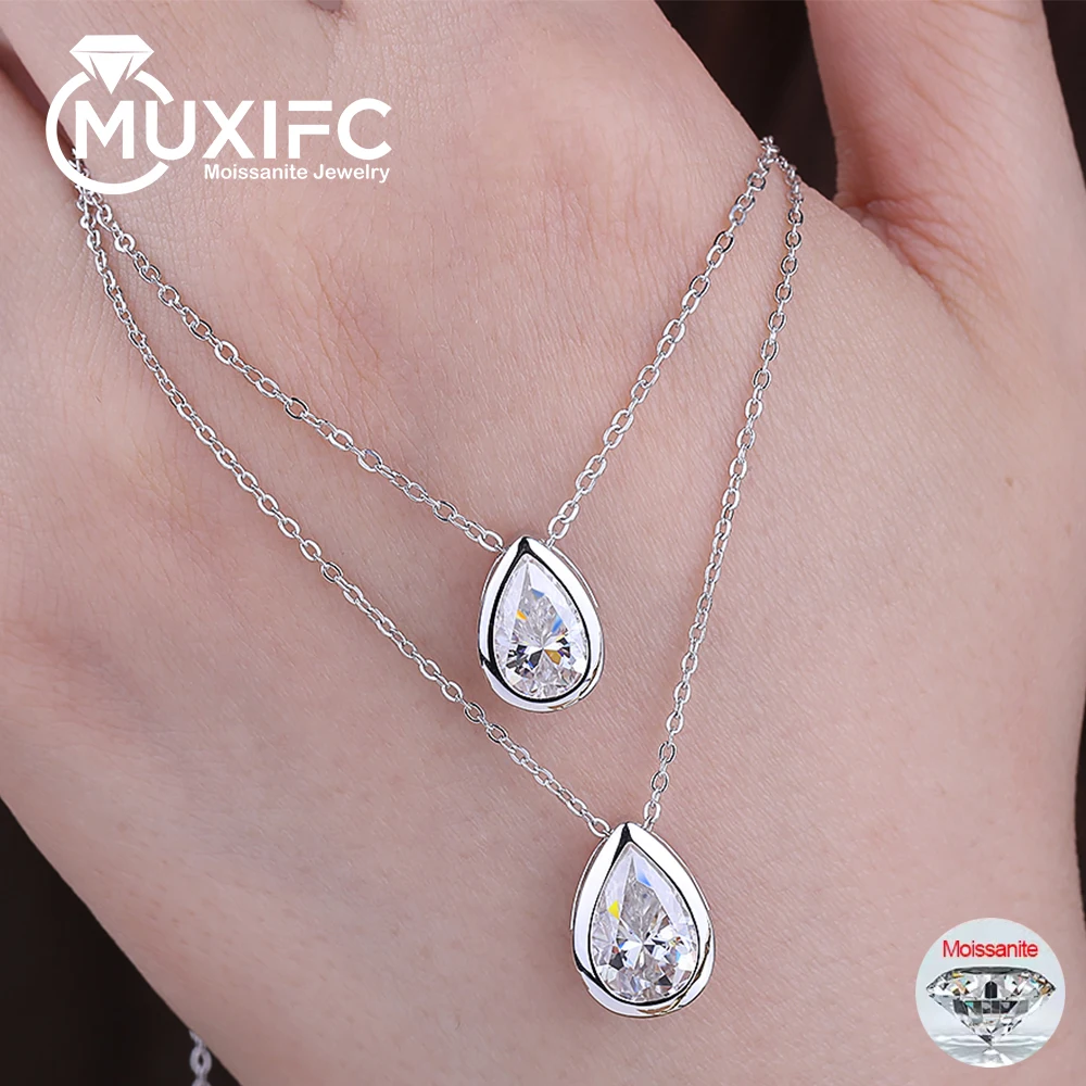 

1-4CT Pear Cut Moissanite Pendant Necklace for Women Waterdrop Diamond Neck Chain S925 Silver Wedding Fine Jewelry Gift with GRA