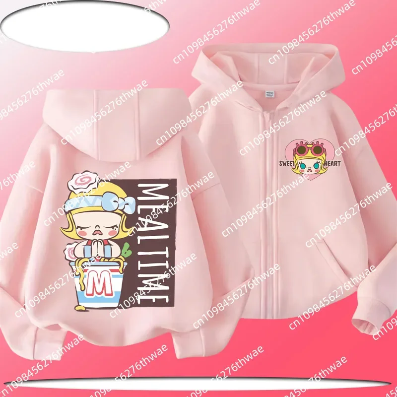 

Детская толстовка с капюшоном на молнии и мультяшным принтом принцессы жасмина для мальчиков и девочек, повседневная рубашка, весенне-осеннее пальто