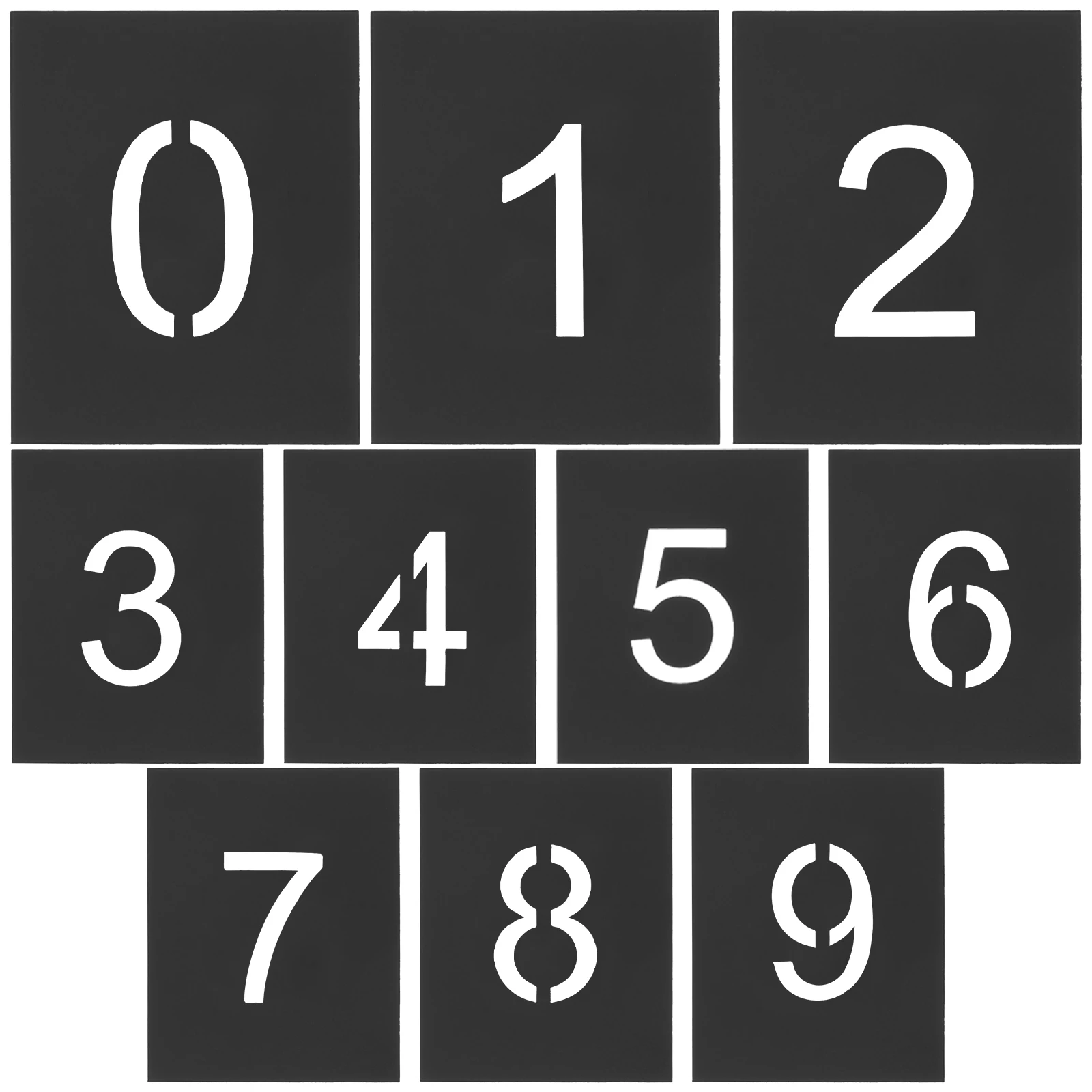 10pcs Digital Word Module Stencils 5cm PVC Numbers Letter Craft Reusable Painting Templates for Wall Decor