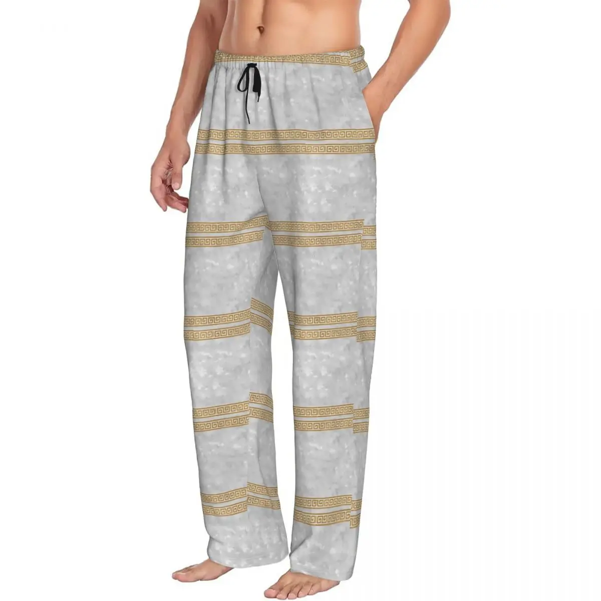 

Custom Ancient Greece Men Pajama Pants Lounge Sleep Sleepwear Bottoms with Pockets