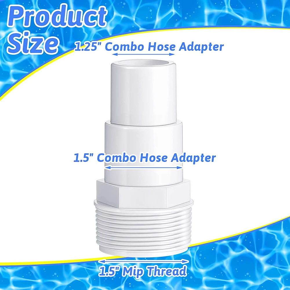 PVC チューブ継手アダプター 1/2 個 3.8 センチメートル/1.5 インチネジ付きホース継手コネクタ交換用ヘイワード SPX1091Z7 SPX1091Z4