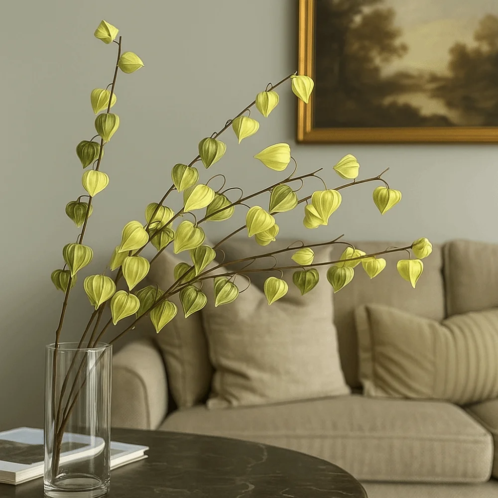 Rama de cápsula de Coco Artificial de 83cm, linterna realista de tacto Real, rama de fruta, plantas falsas hechas a mano para interiores y exteriores