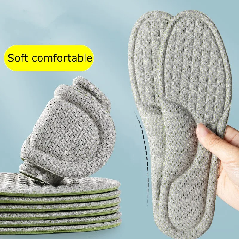 Nano Deodorization Insoles for Shoes Sweat-Absorbing Breathable Insole for Feet Growing Sole Sponge Massage Sport Shoe Inserts