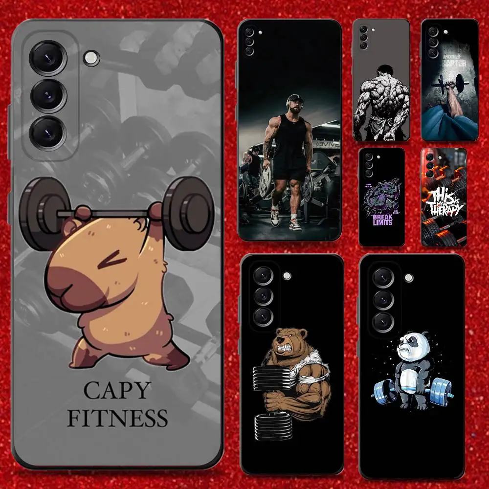 

Gym Fitness Bodybuilding Workout Phone Case For Samsung Galaxy A13,A21s,A22,A31,A32,A52,A53,A71,A80,Soft Black Shell
