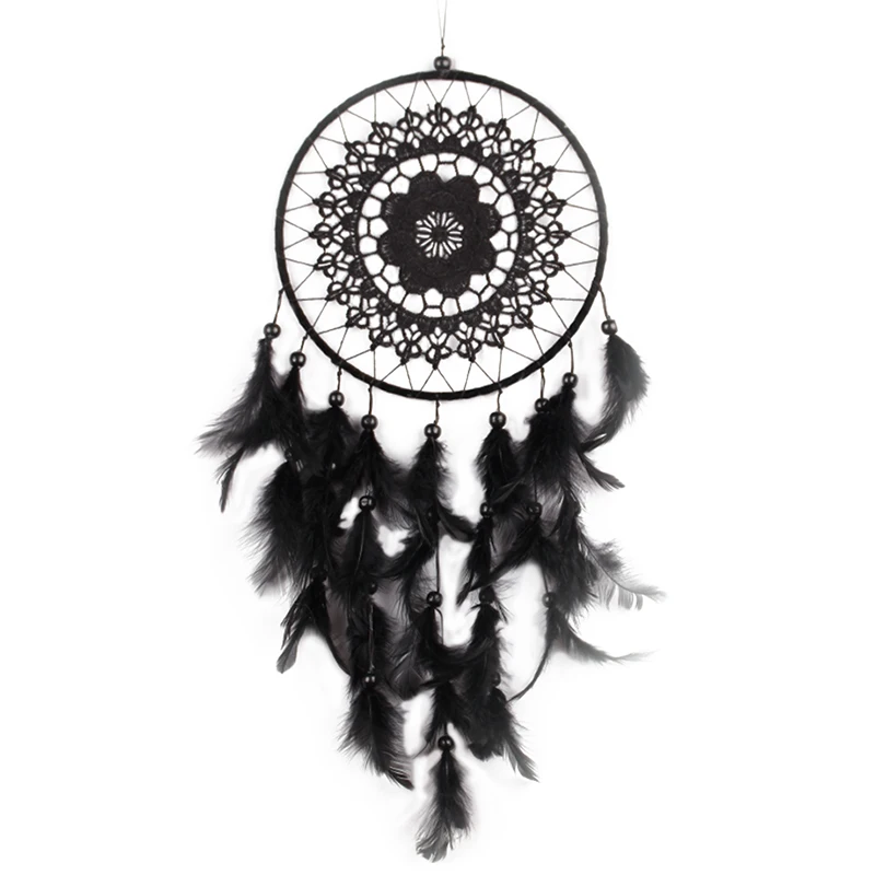 

Black Dreamcatcher Decor Handmade With Abs Beads Wall Hanging For Bedroom Car Home Ornament Wind Chime Decor