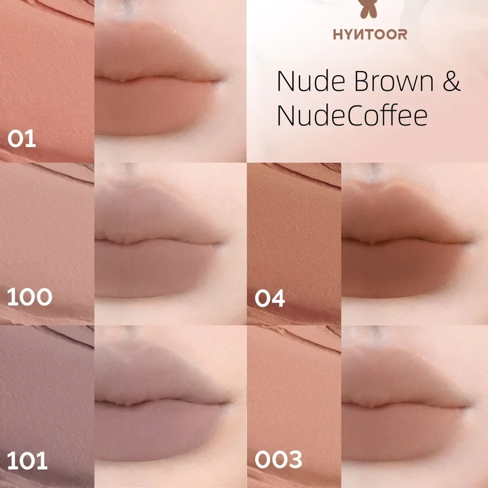 HYNTOOR MATTE LIP MUD 2.2G Invisibility Lip Lines Matte Long-lasting Waterproof Lip Tint Velvet Liquid Lipstick Makeup