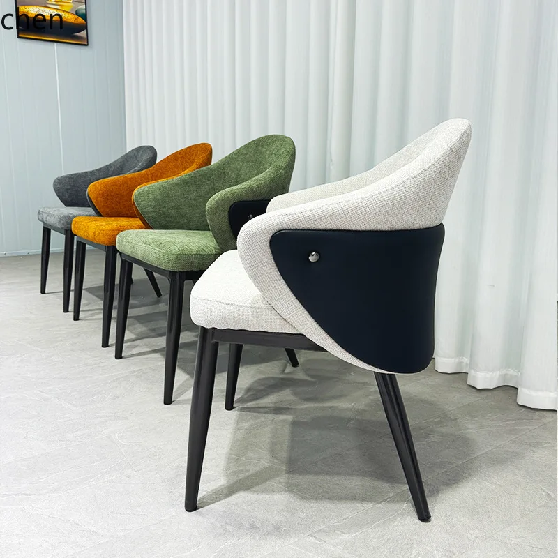 

FZ Fabric Sofa Dining Chair Light Luxury Home Small Apartment Dining Meeting Restaurant Sofa Chair