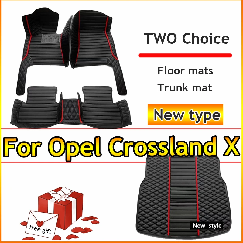 Car Floor Mats For Opel Crossland X 2017-2020 DropShipping Center Interior Accessories 100% Fit Leather Carpets Rugs Foot Pads