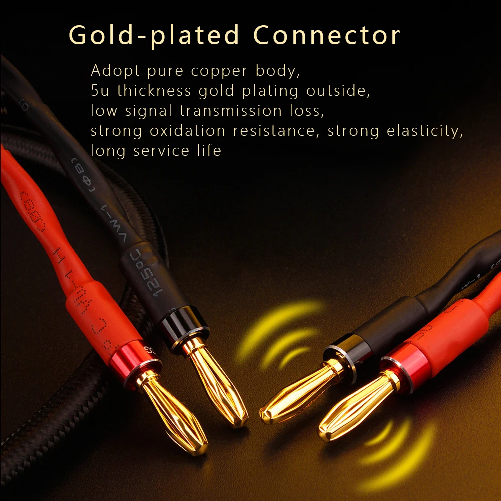 YYTCG G1-SP1 1 쌍 무산소 구리 OFC 오디오 HiFi 스피커 케이블 엔드 스피커 케이블 바나나 스페이드 플러그 와이어 라인