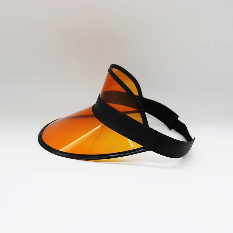 

Orange Summer Sun Hat PVC Sun Visor Anti-UV New Style Empty Top Golf Hat Outdoor Sports Travel Running Party Waterproof Sun Hat