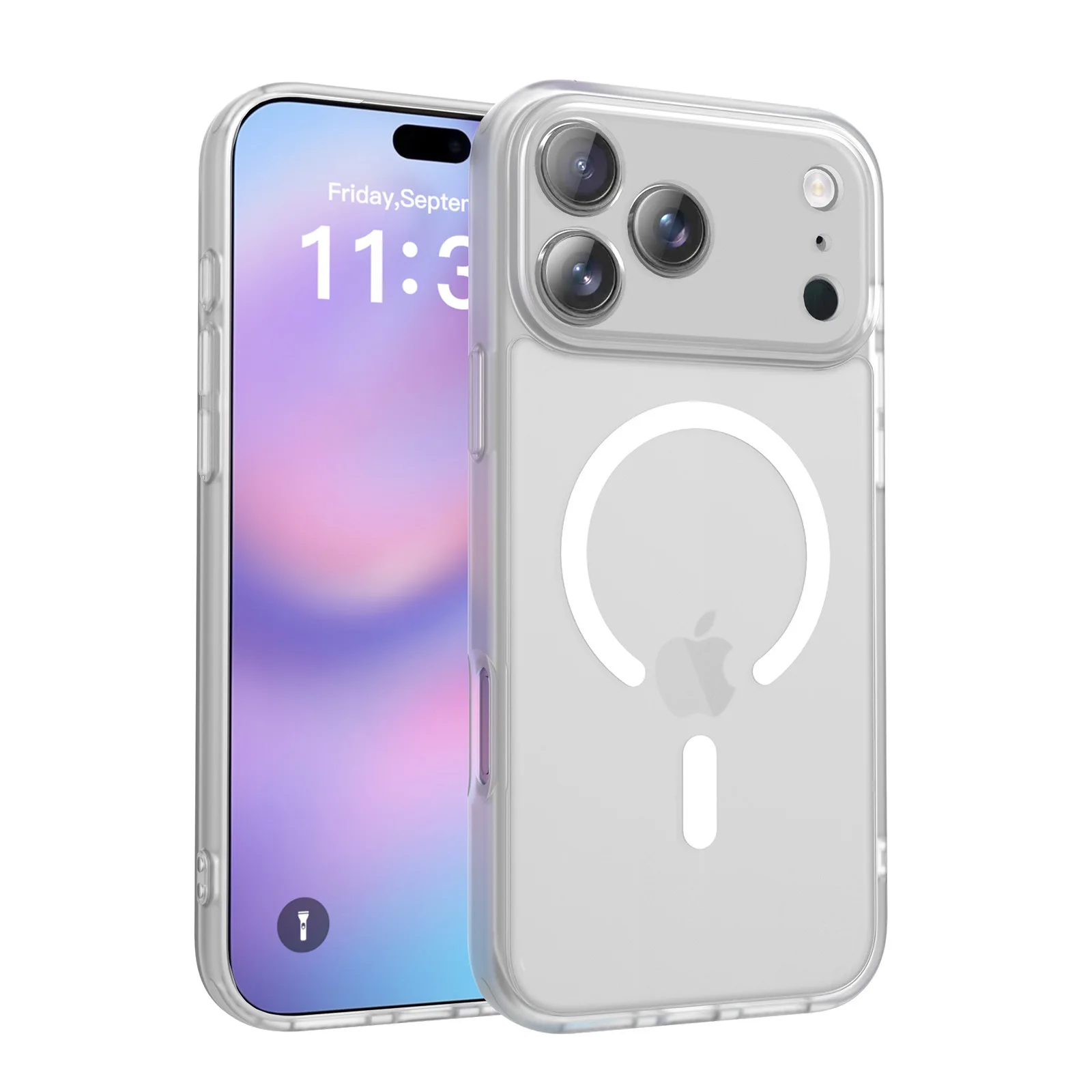 Funda de teléfono translúcida de lujo para Magsafe, funda de carga inalámbrica magnética para iPhone 17 Air 17 15 16Pro Max, funda protectora para cámara