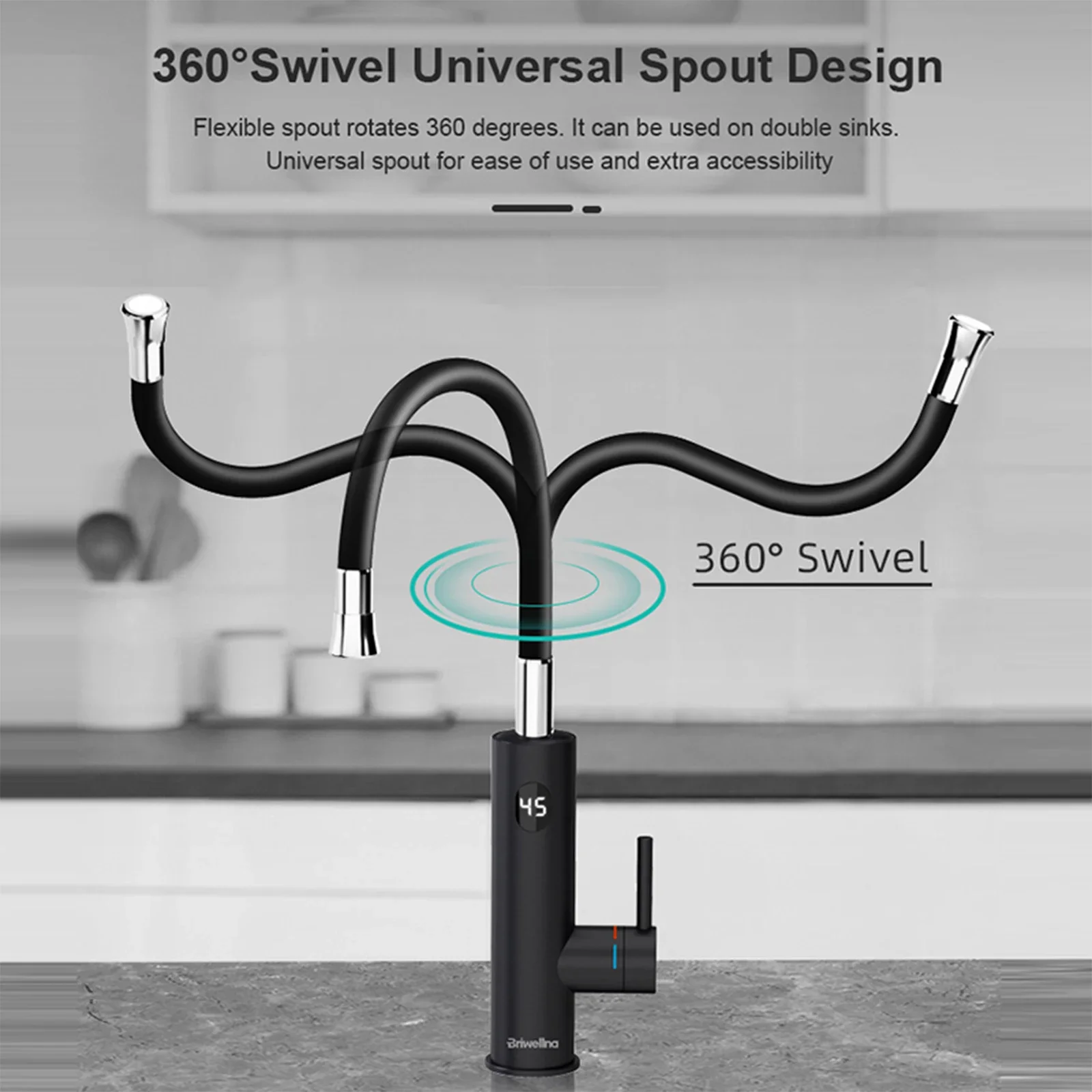 

Электрический кран 3200 Вт с универсальным носиком, водонагреватель, 220 В, нагревательный кран, мгновенный водонагреватель, кран из нержавеющей стали, гейзер