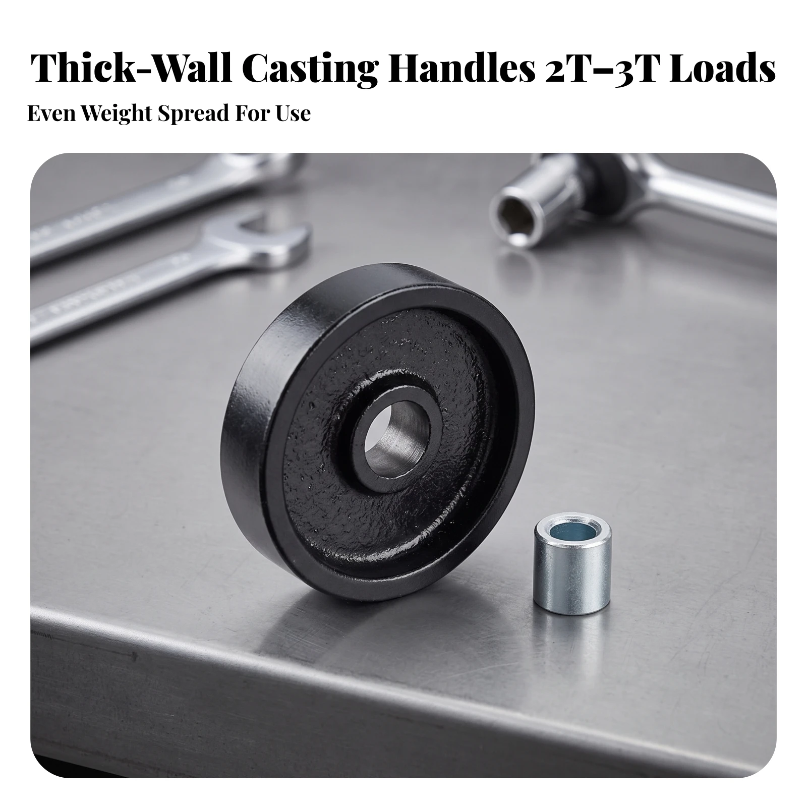 Horizontal Jack Wheel Heavy-Duty Jack Front Wheel Hardware Easy to Install Long-Lasting for Mechanics, Garage, Workshop